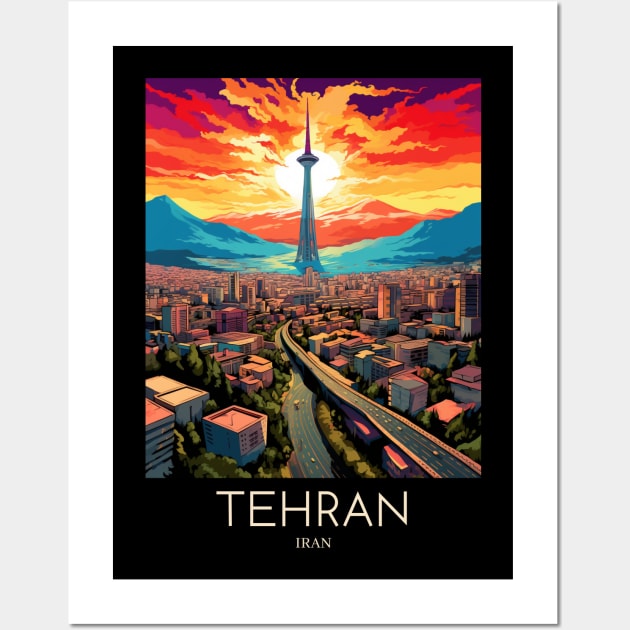 A Pop Art Travel Print of Tehran - Iran Wall Art by Studio Red Koala